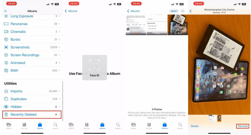 南坤镇苹果14维修分享 iPhone14 上恢复已删除的照片 