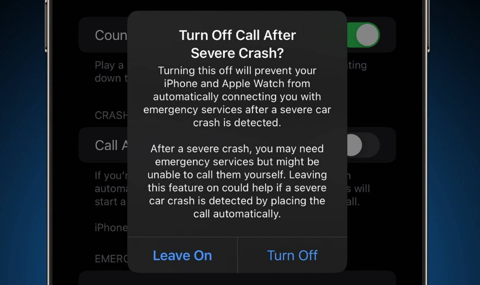 南坤镇苹果14维修分享 iPhone 14 和 Apple Watch 上关闭崩溃检测 