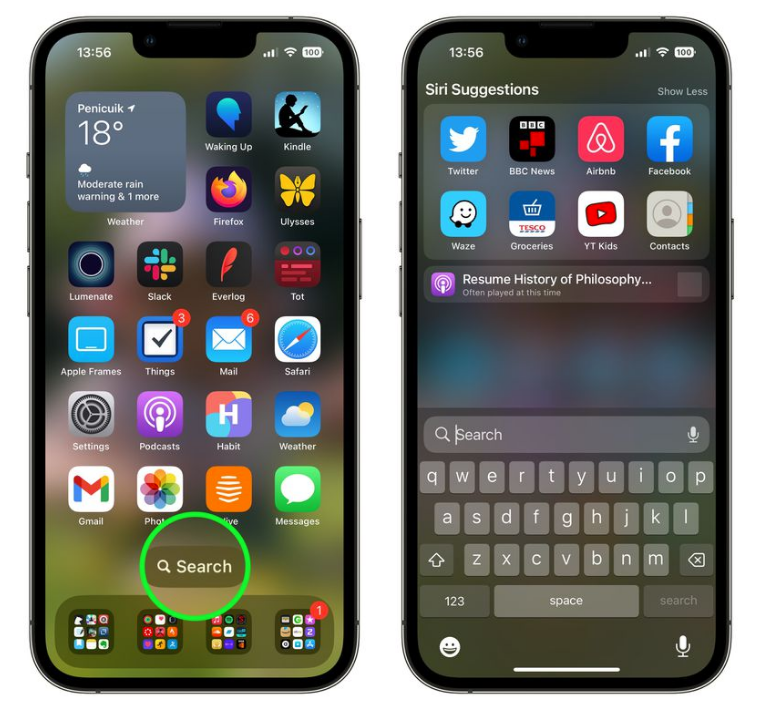 南坤镇苹果手机维修分享升级到 iOS 16 后，如何删除主屏幕上的搜索按钮 